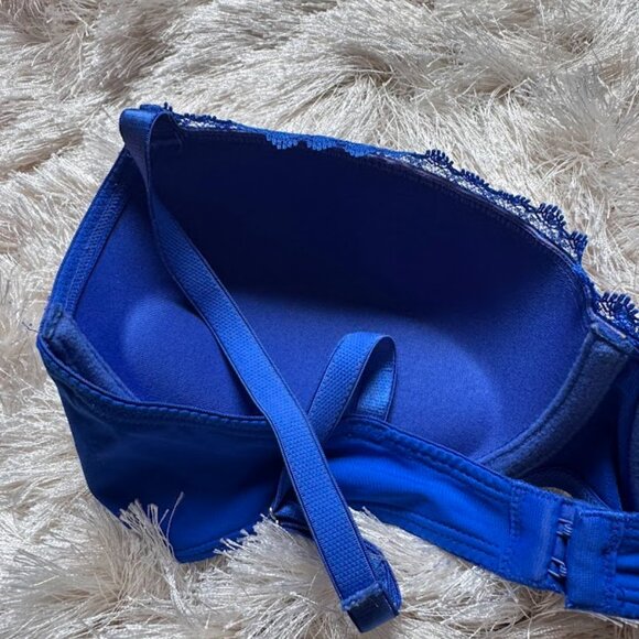 Candie's Bright Blue Balconette Push-up Bra - Picture 6 of 8